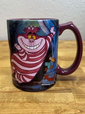 Disney Parks Cheshire Cat Mug Alice in Wonderland Tulgey Wood Mirror Bird
